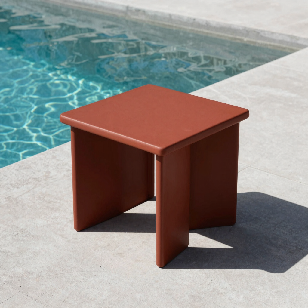SLAB Low Side Table in Rust