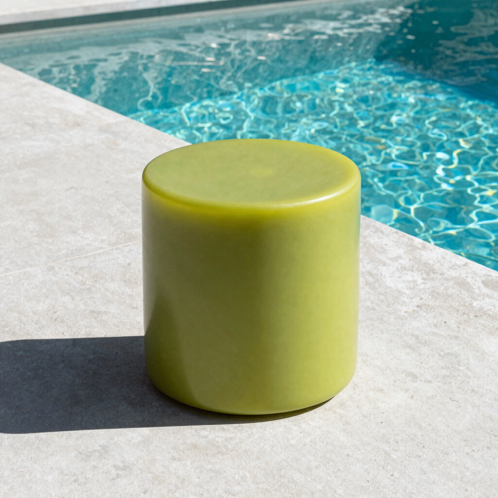FLOAT Pool Ottoman in Chartreuse