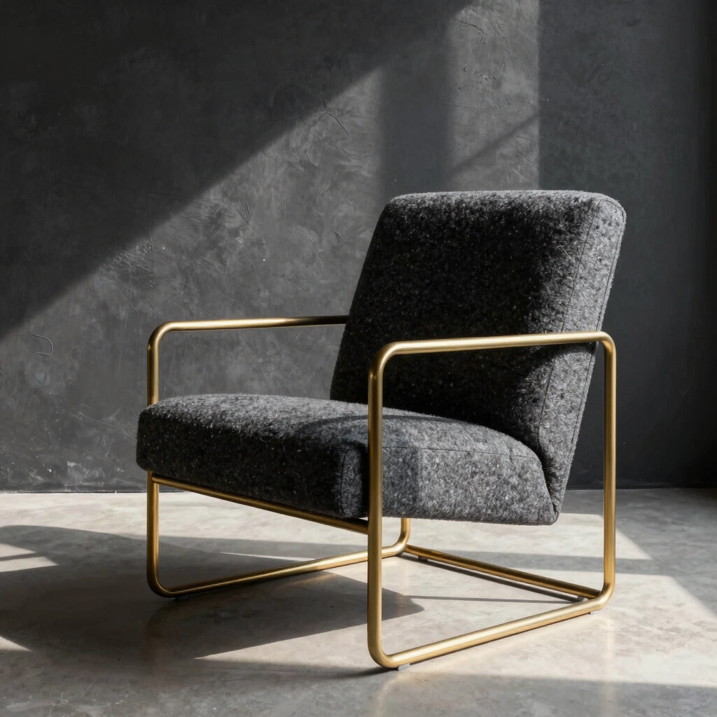 Kova Charcoal Wool Lounge Chair