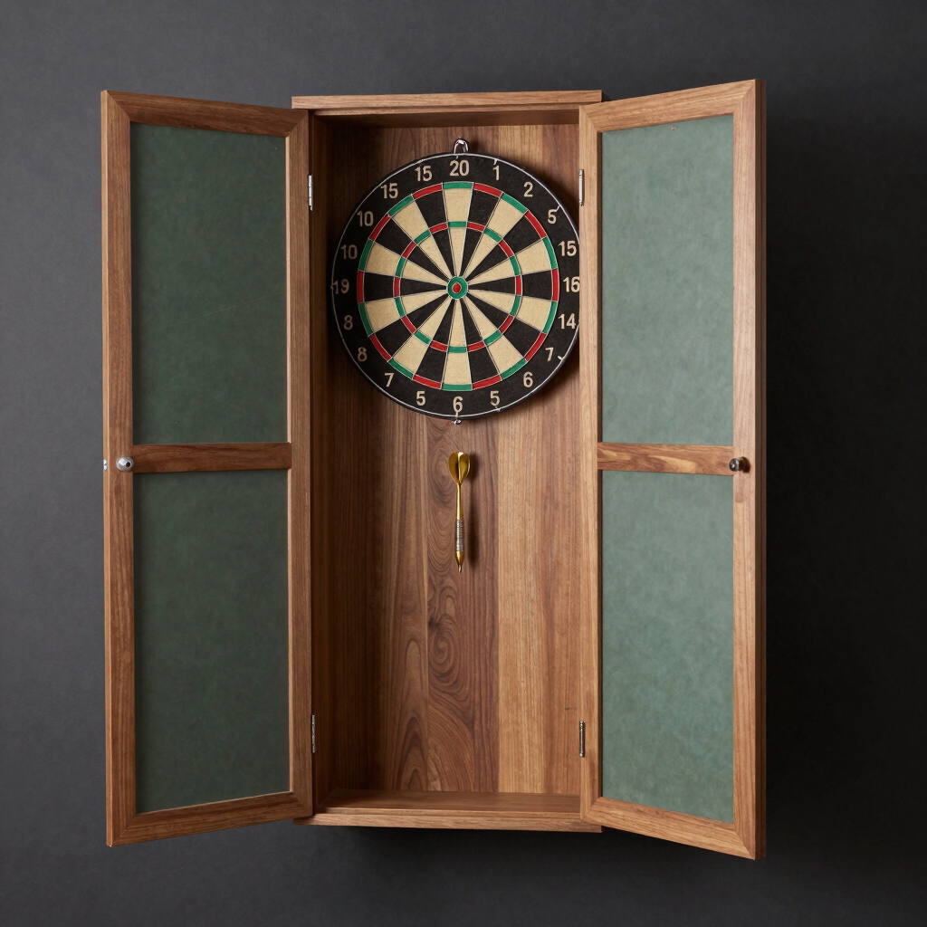 The Slate Inset Dartboard Cabinet Set