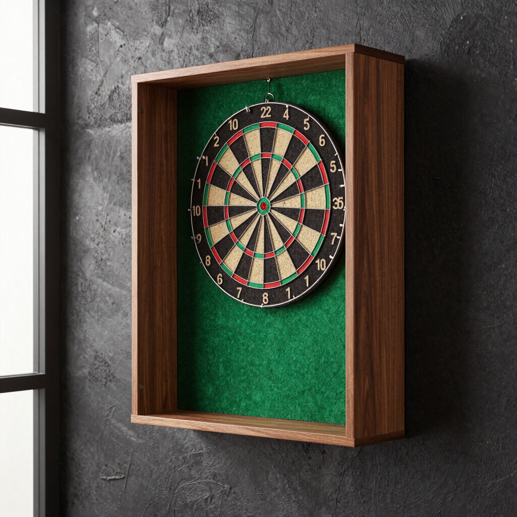 The Foundry Solid Walnut Dartboard Cabinet