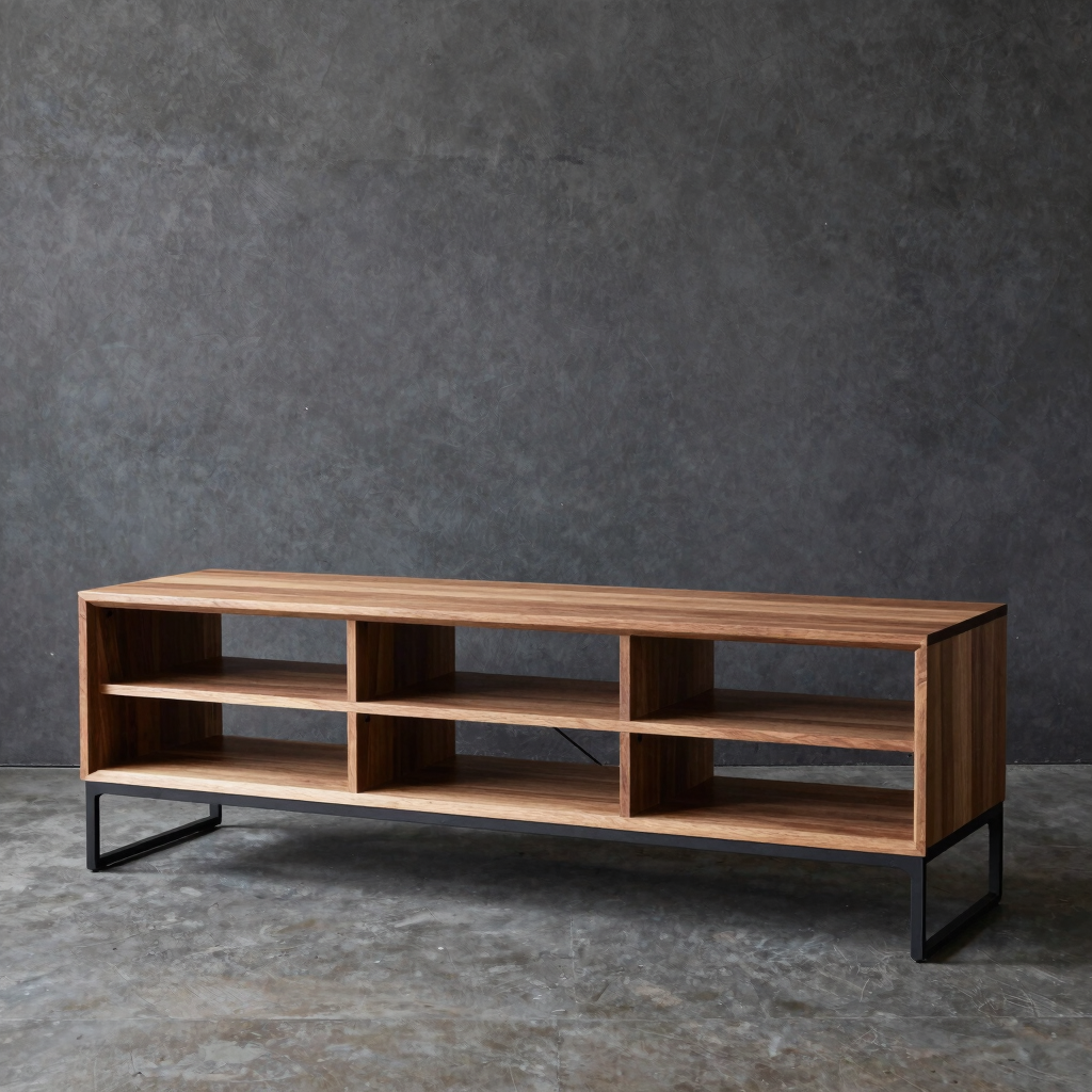 The Strata Steel & Walnut TV Console