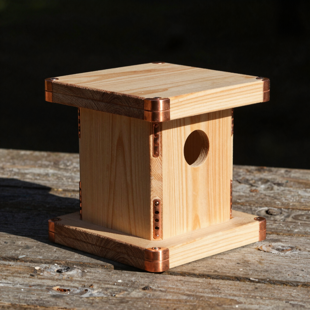 Copper-Roofed Rustic Finch Feeder