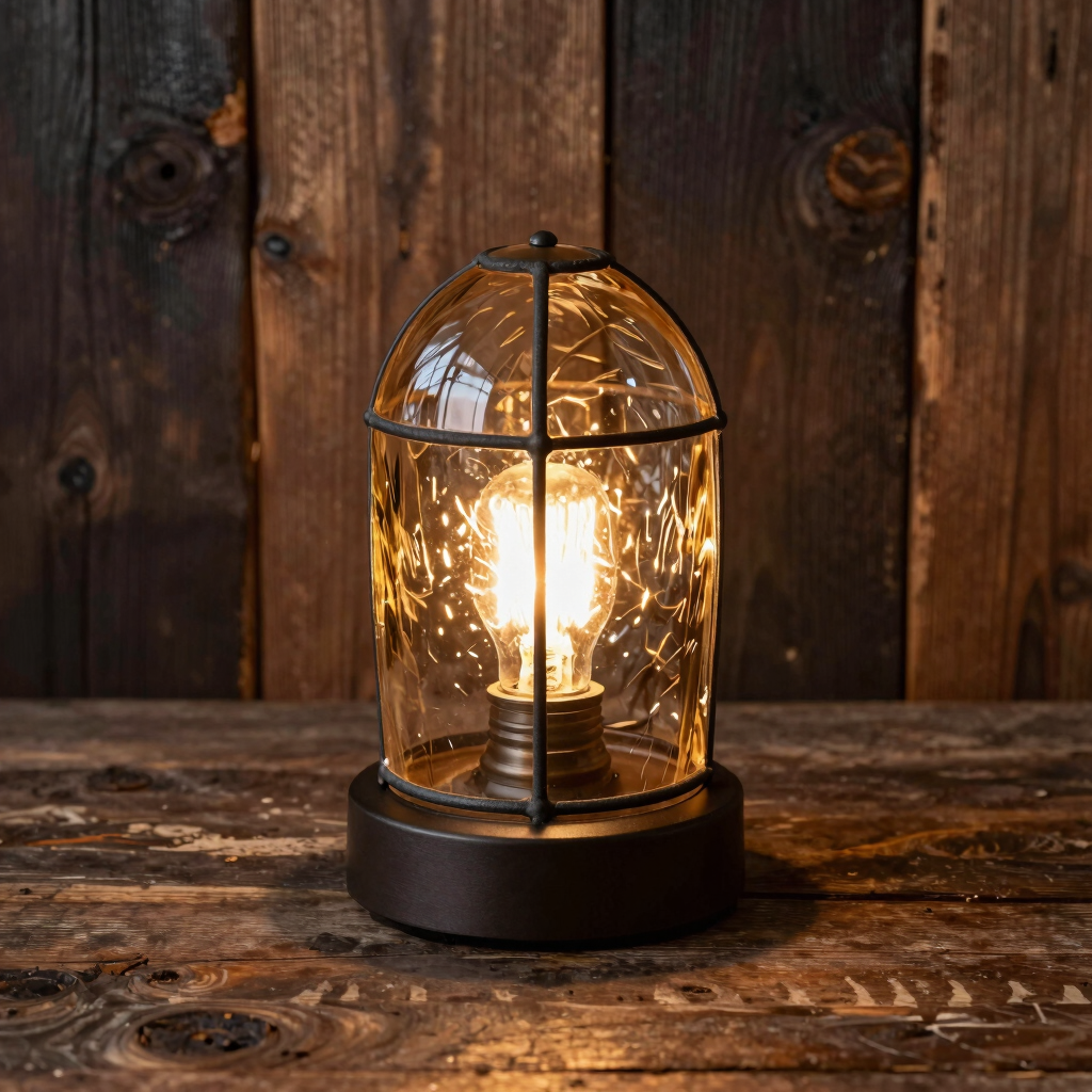 Amber Ripple Glass Nightlight