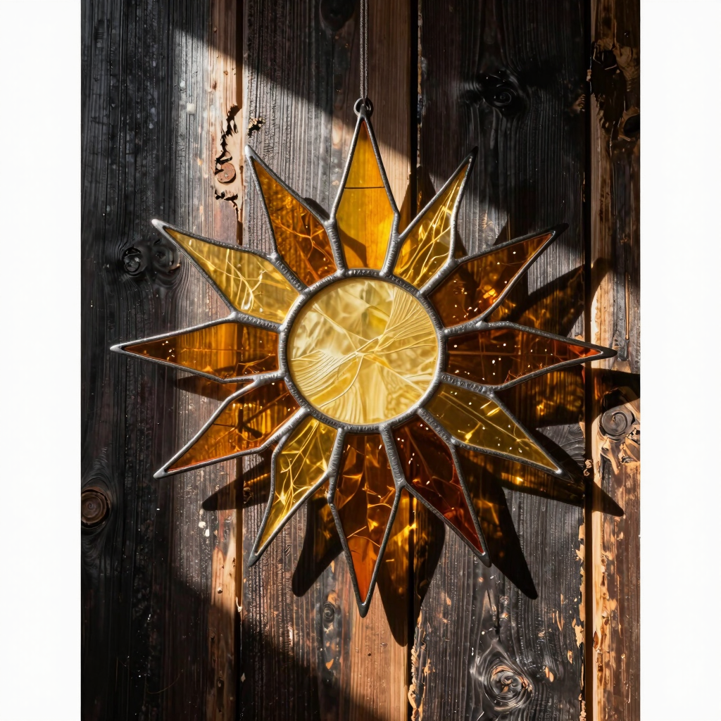 Sunburst Stained Glass Suncatcher