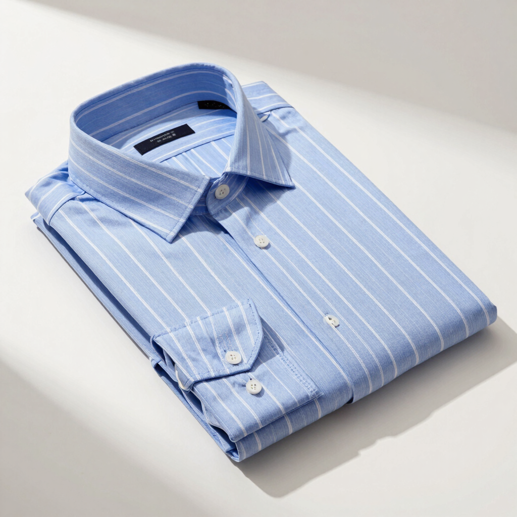 Sky Blue Pinstripe Dress Shirt