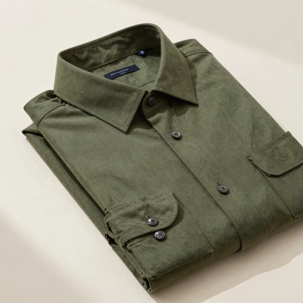Olive Breathable Casual Cotton Shirt