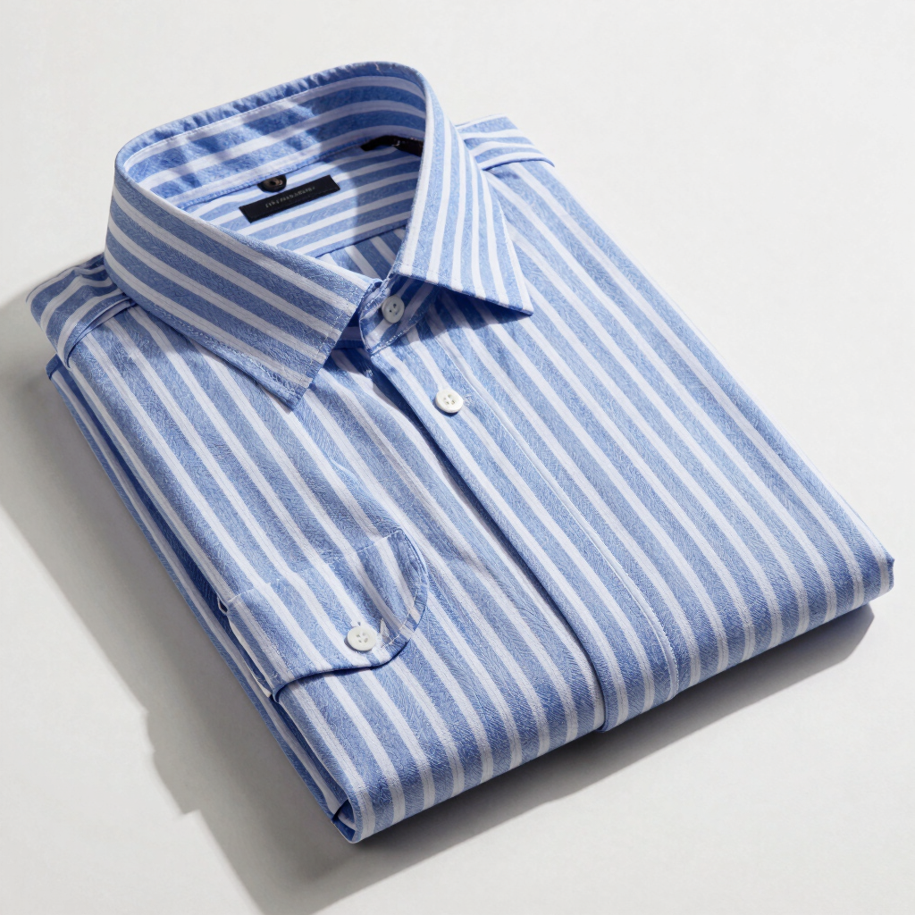 Azure Bengal Stripe Cotton Shirt