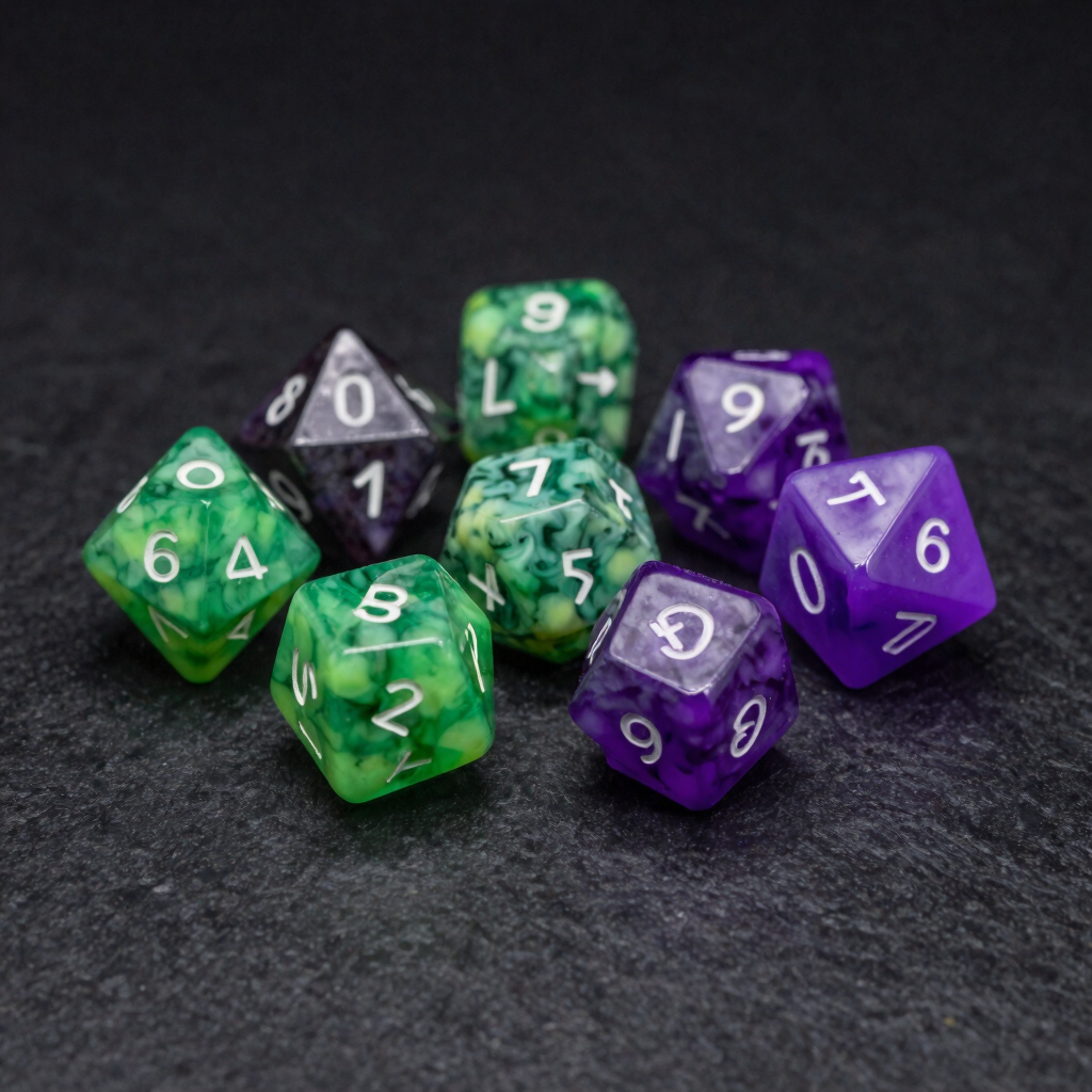 Neon Cyberpunk Tabletop Dice Set