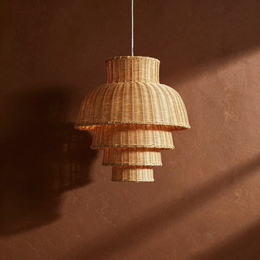 Tessera Tiered Rattan Pendant