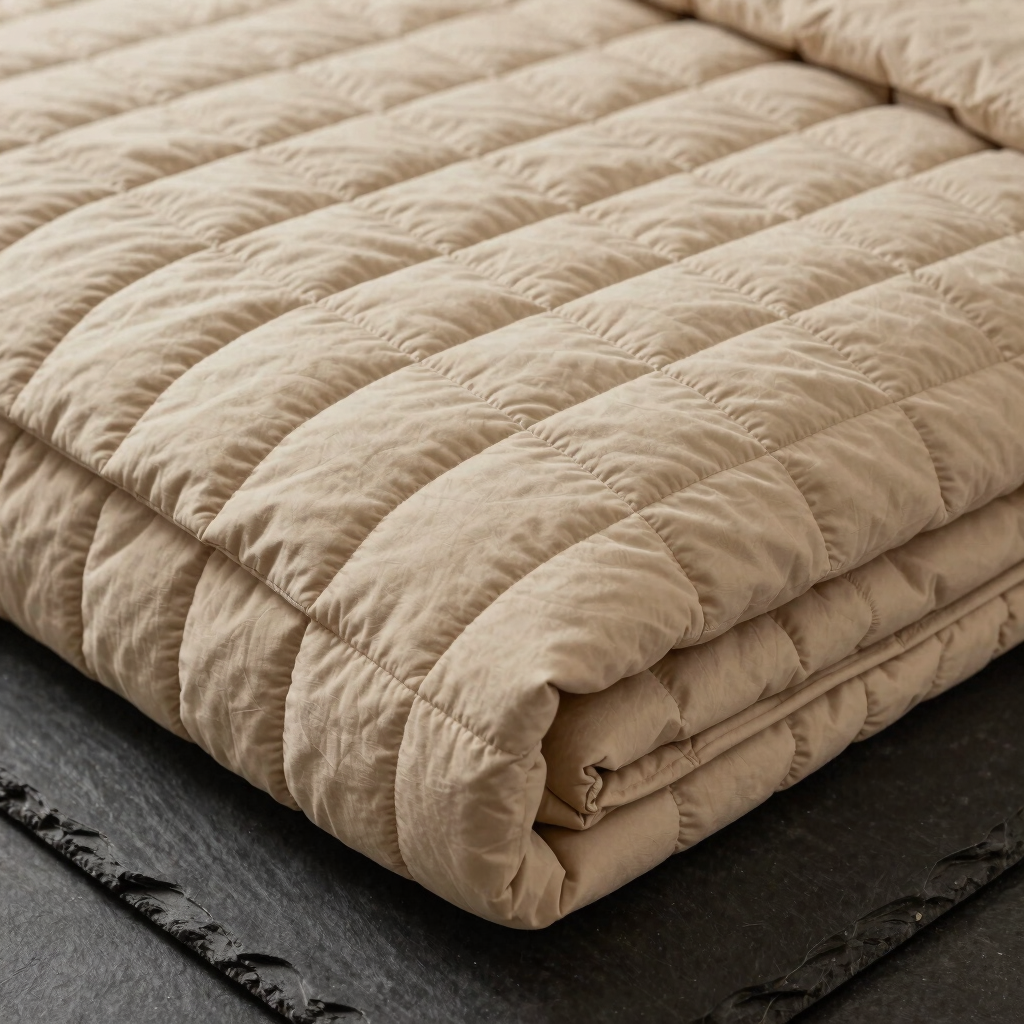 Grid-Stitched Cotton Bed Quilt