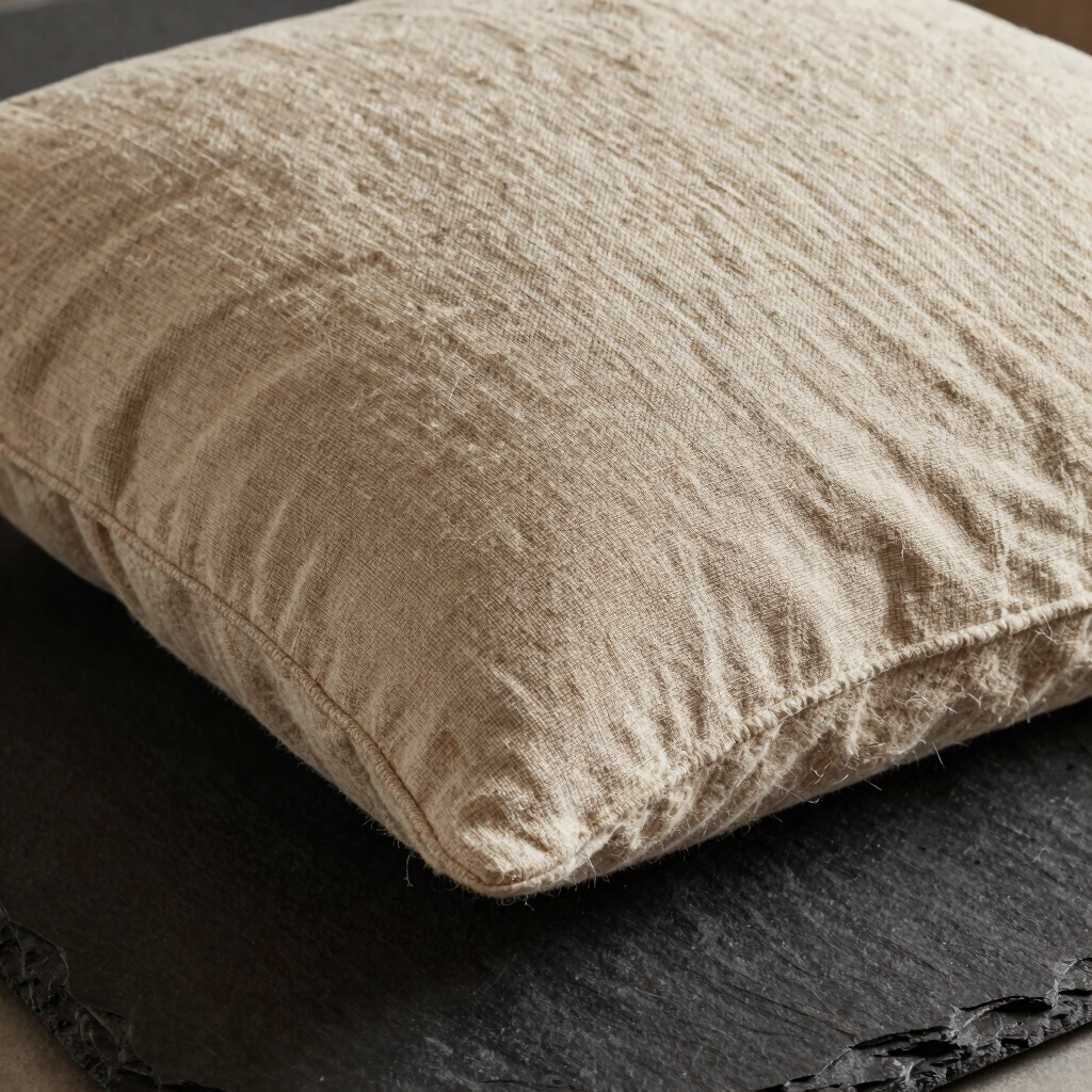 Raw Linen Oversized Throw Pillow