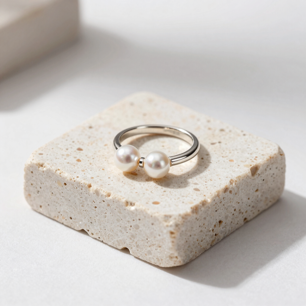 Duo Pearl Stack Ring