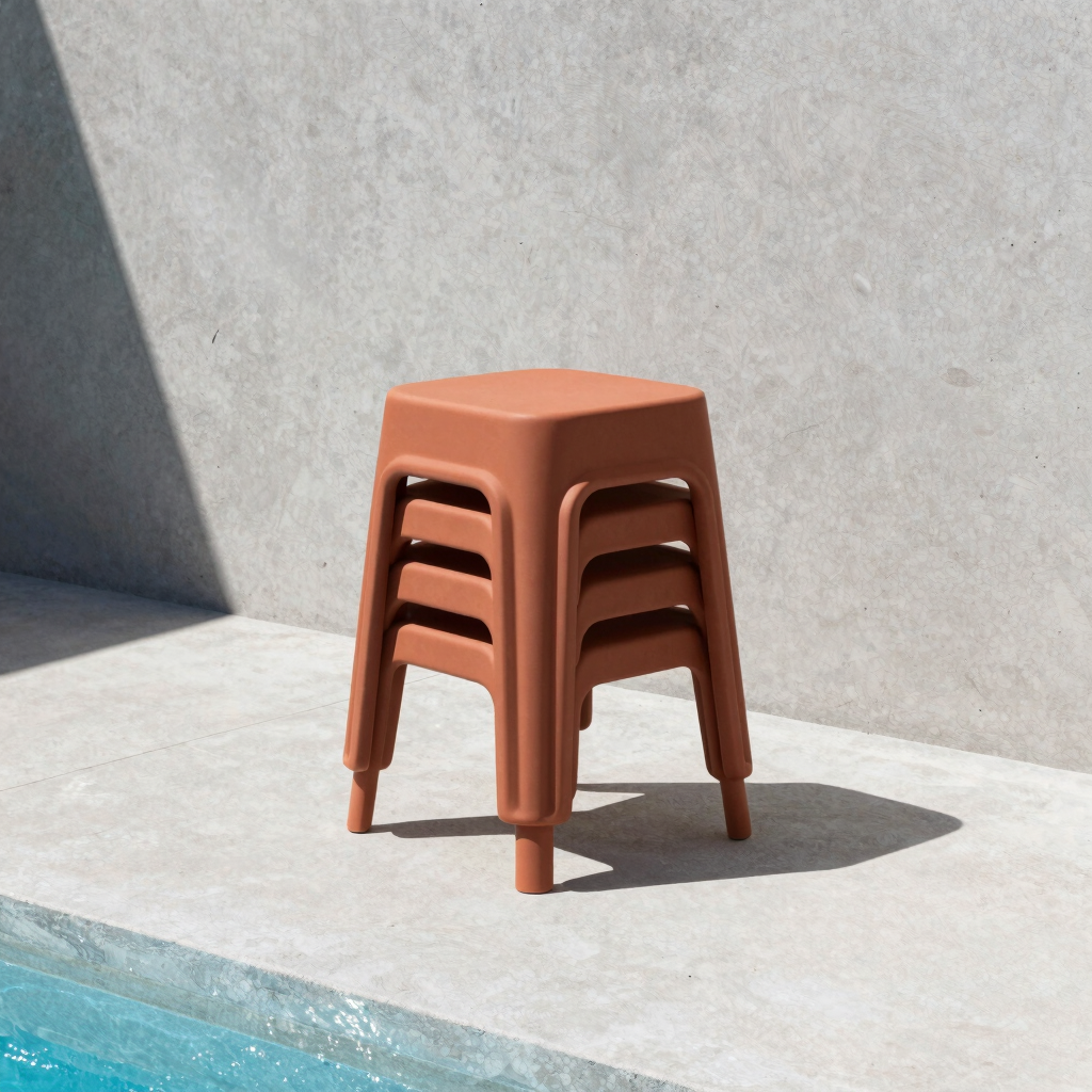 Koda Stackable Stool in Terracotta