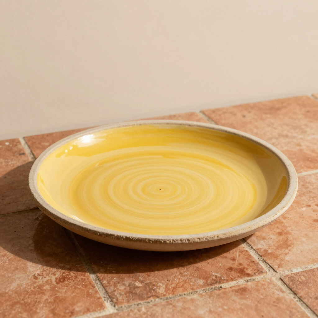 Prato de Jantar Terracota e Mostarda