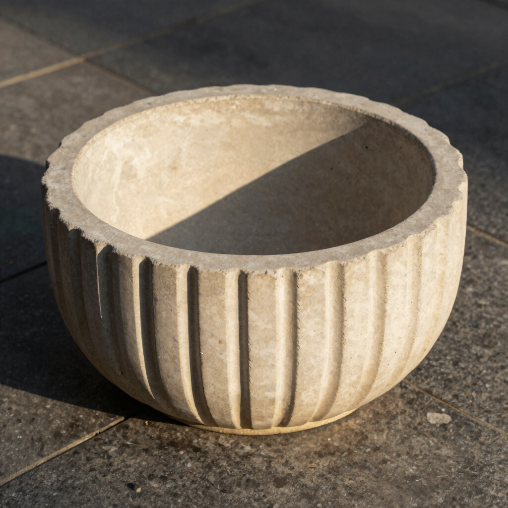Fluted Concrete Catchall Bowl