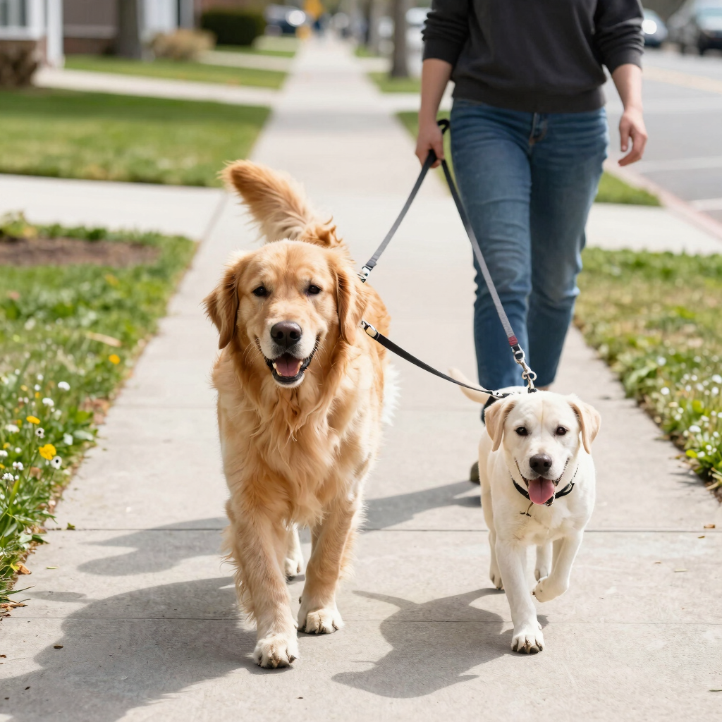 Happy Dog Midday Walk