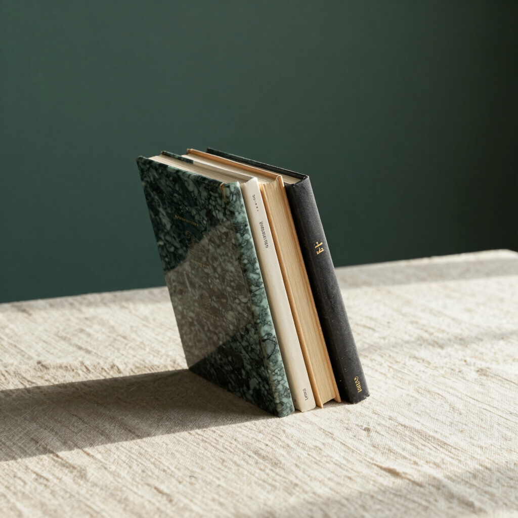 Monolith Marble Bookends