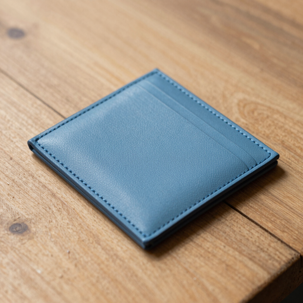Azure Vegan Leather Card Sleeve