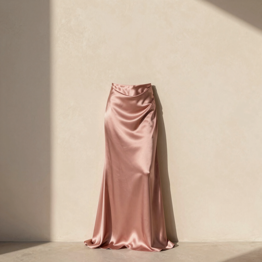 The Odette Rose-Water Satin Skirt