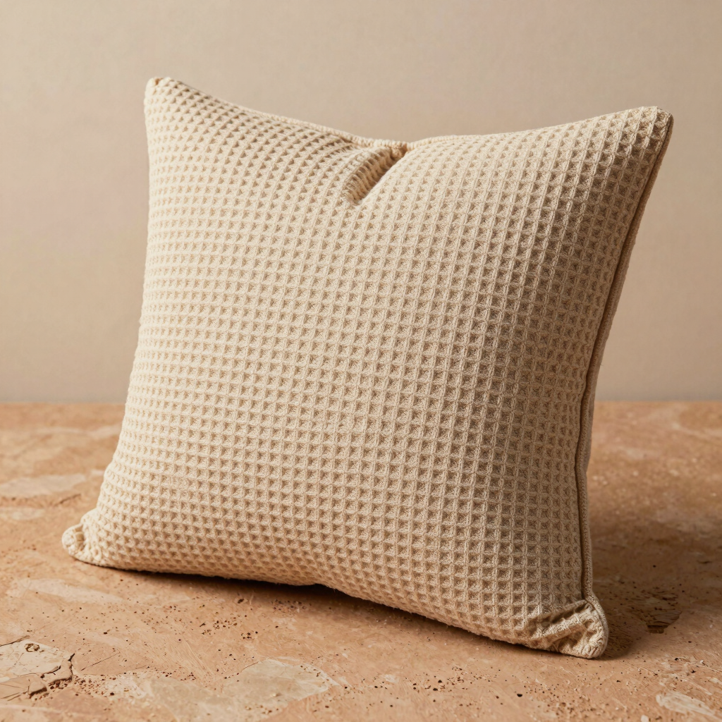 Oatmeal Waffle Knit Pillow Cover