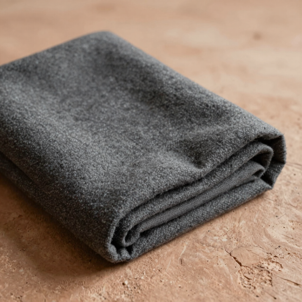 Charcoal Boiled Wool Sofa Blanket