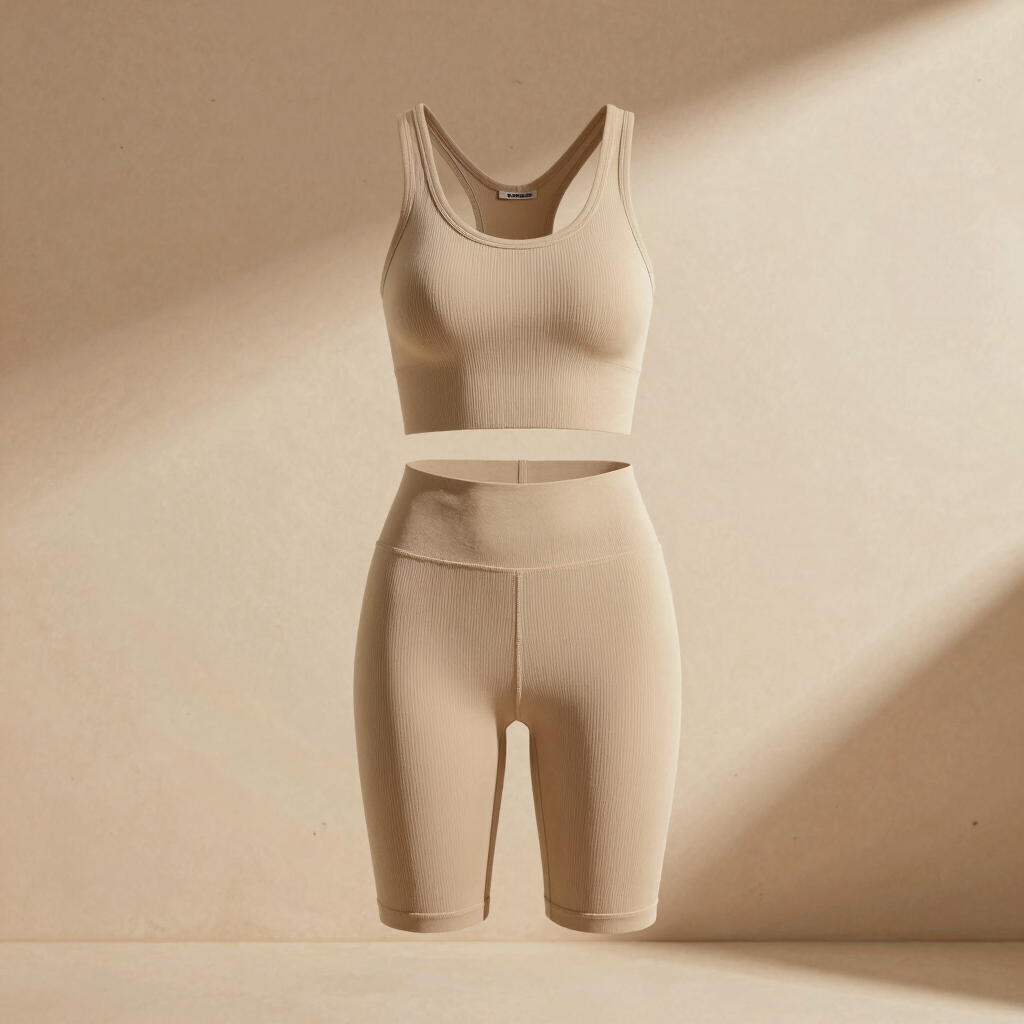Conjunto Clean Ribbed Sand