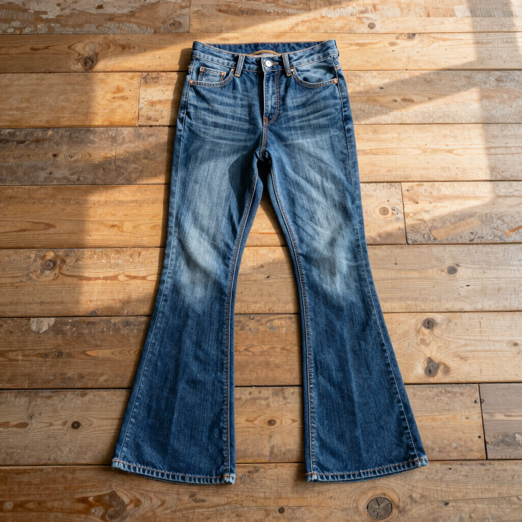 Retro High-Waisted Denim Flares