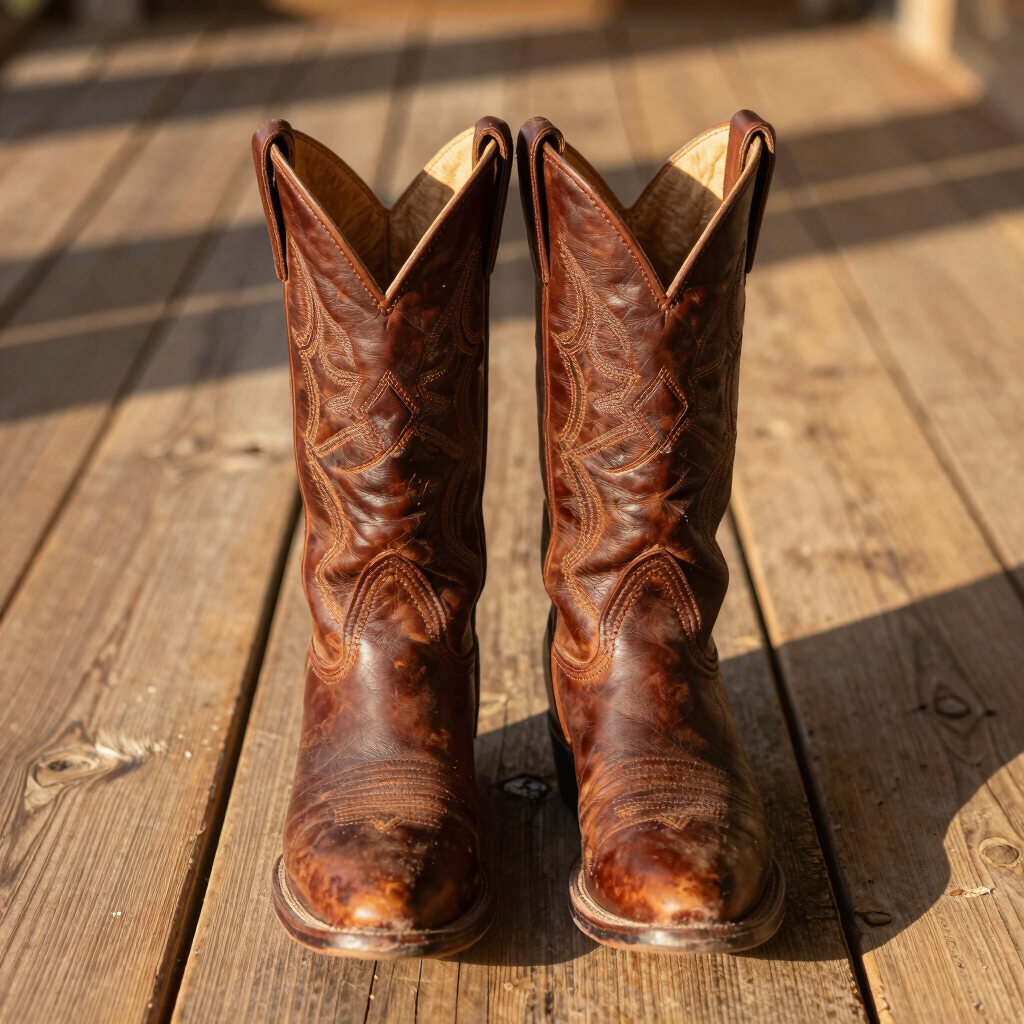 Vintage Leather Cowboy Boots