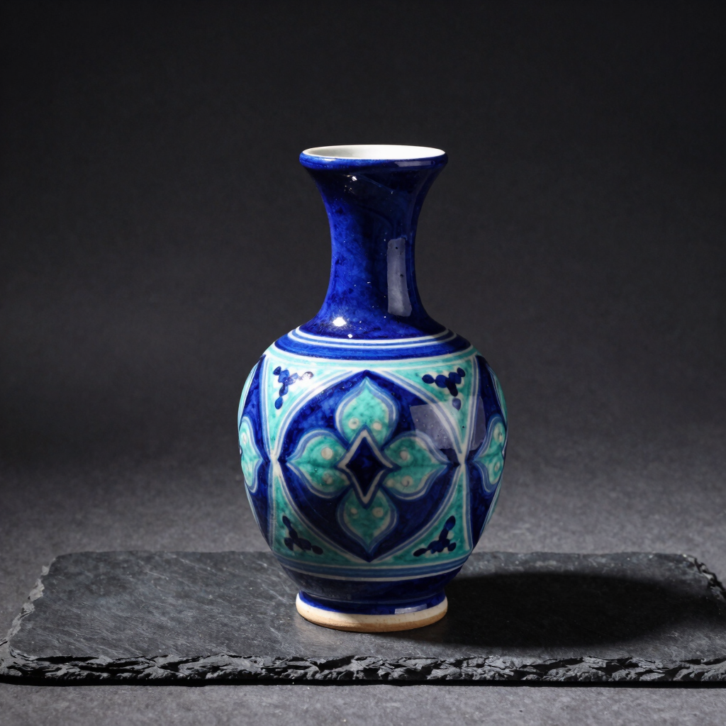 Multan Blue Pottery Floral Vase