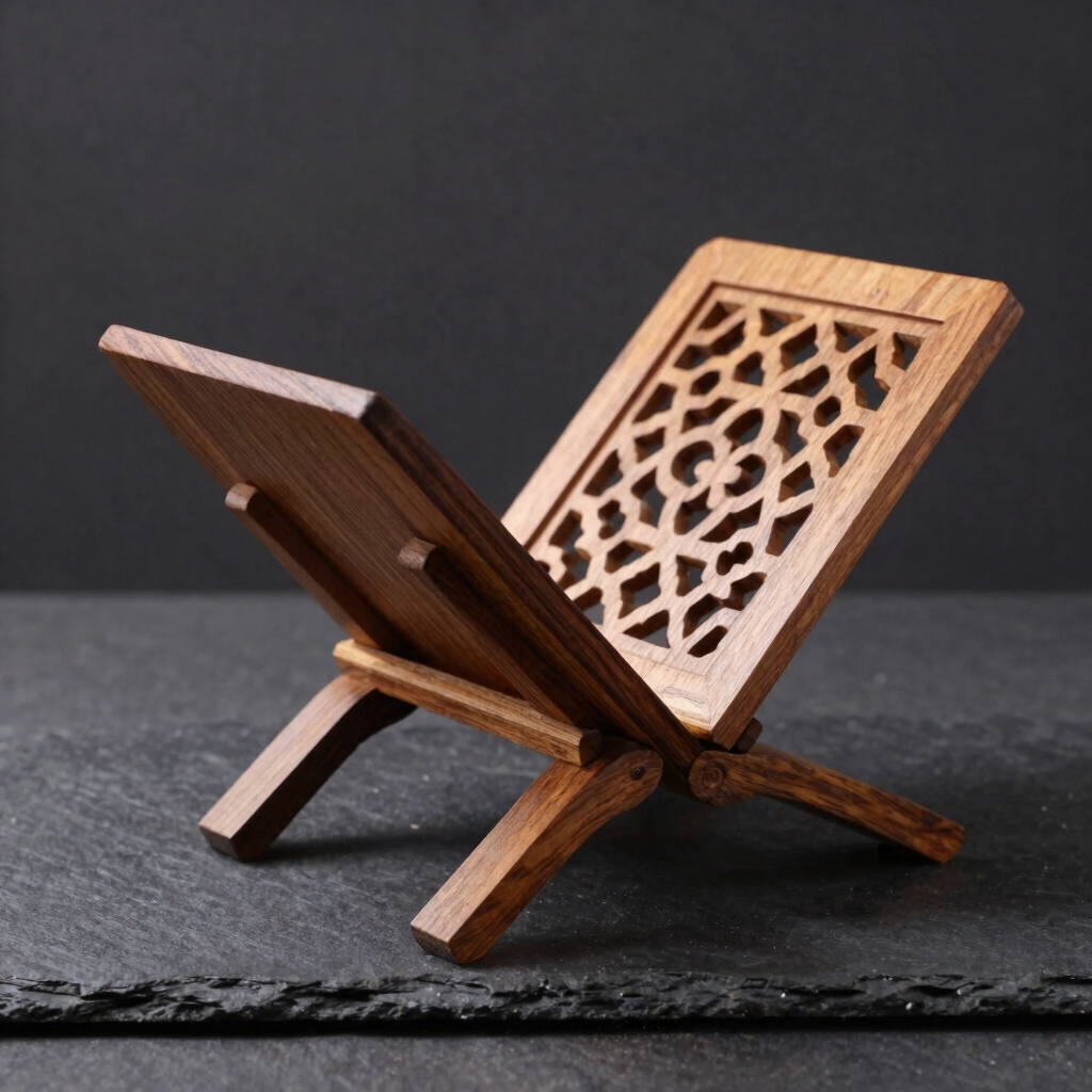 Carved Sheesham Wood Book Stand