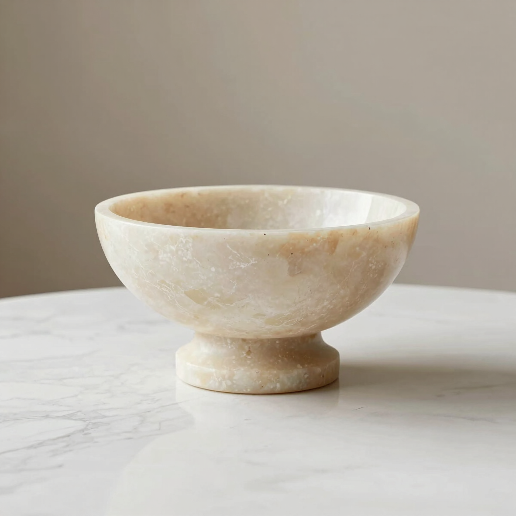 Travertine Pedestal Bowl