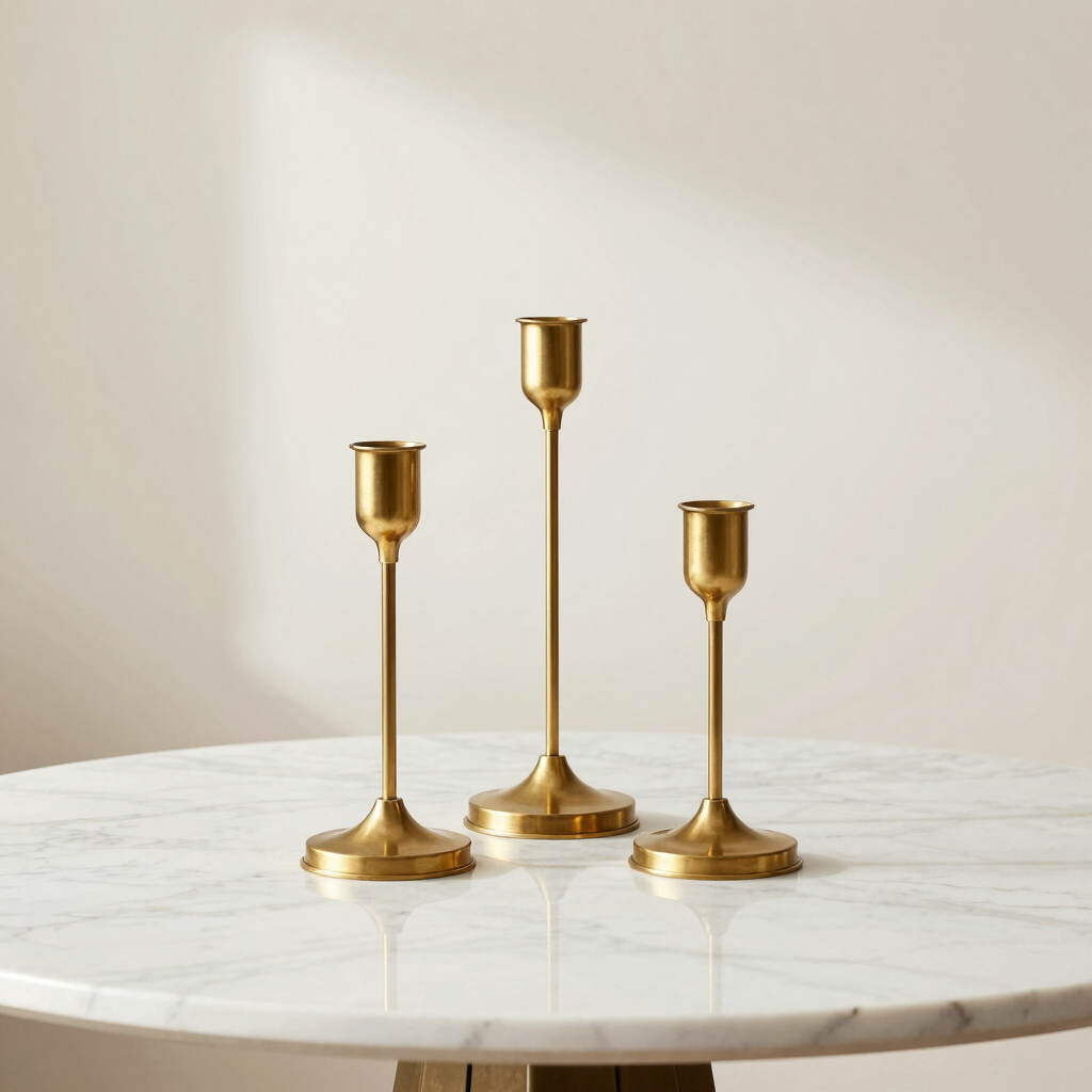 The Atelier Brass Candlestick Set