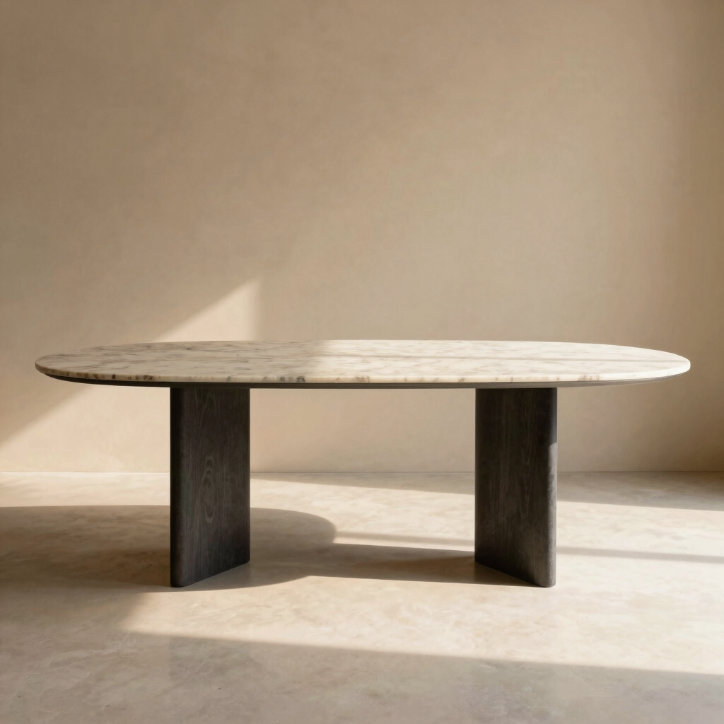 Al-Qudra Travertine Dining Table