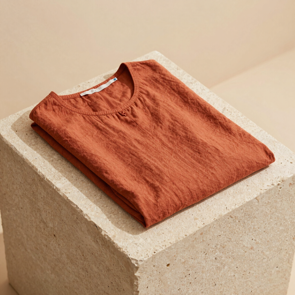 Terracotta Linen Midi Dress