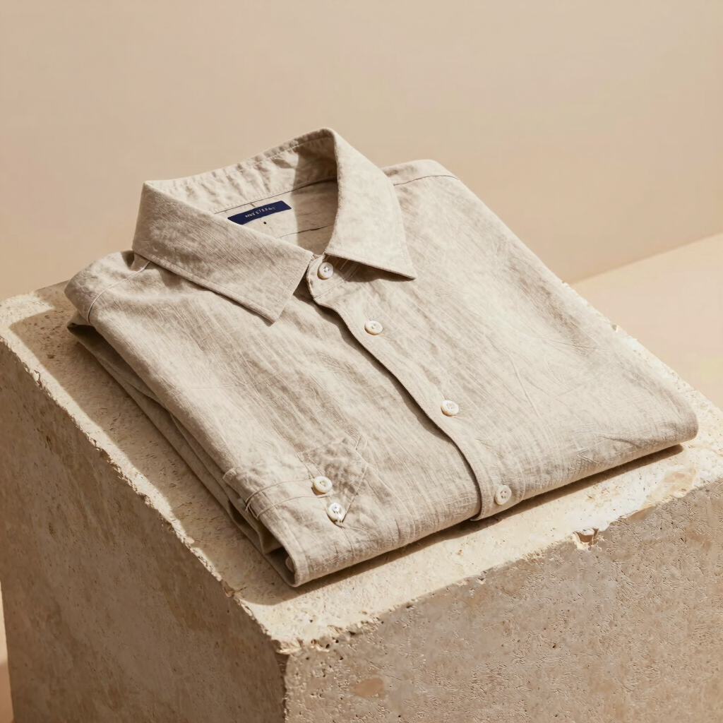 Sand Beige Cotton Linen Shirt