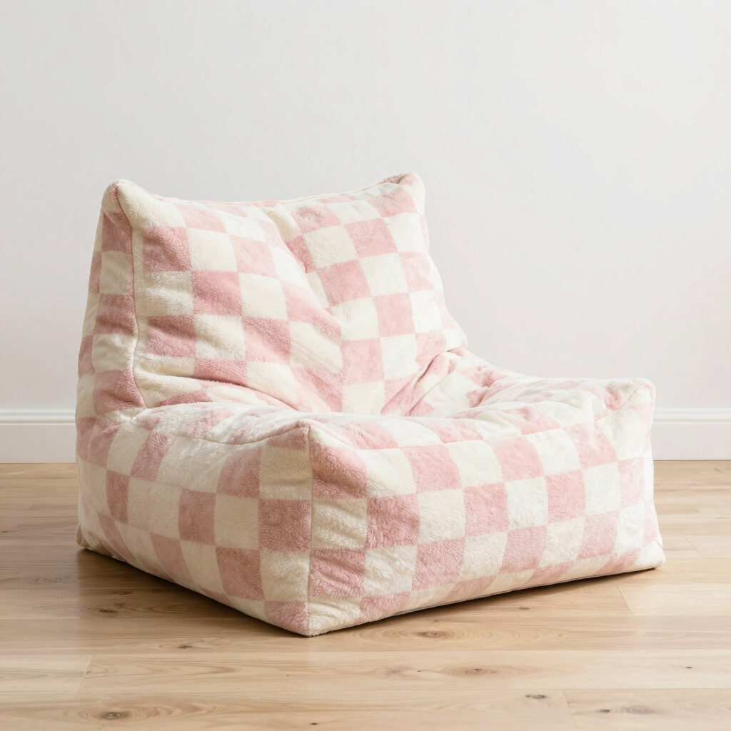 Fleece Grid Kids Bean Lounger