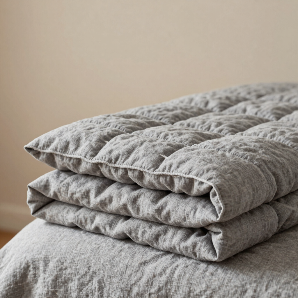 Pebble Grey Linen Quilt