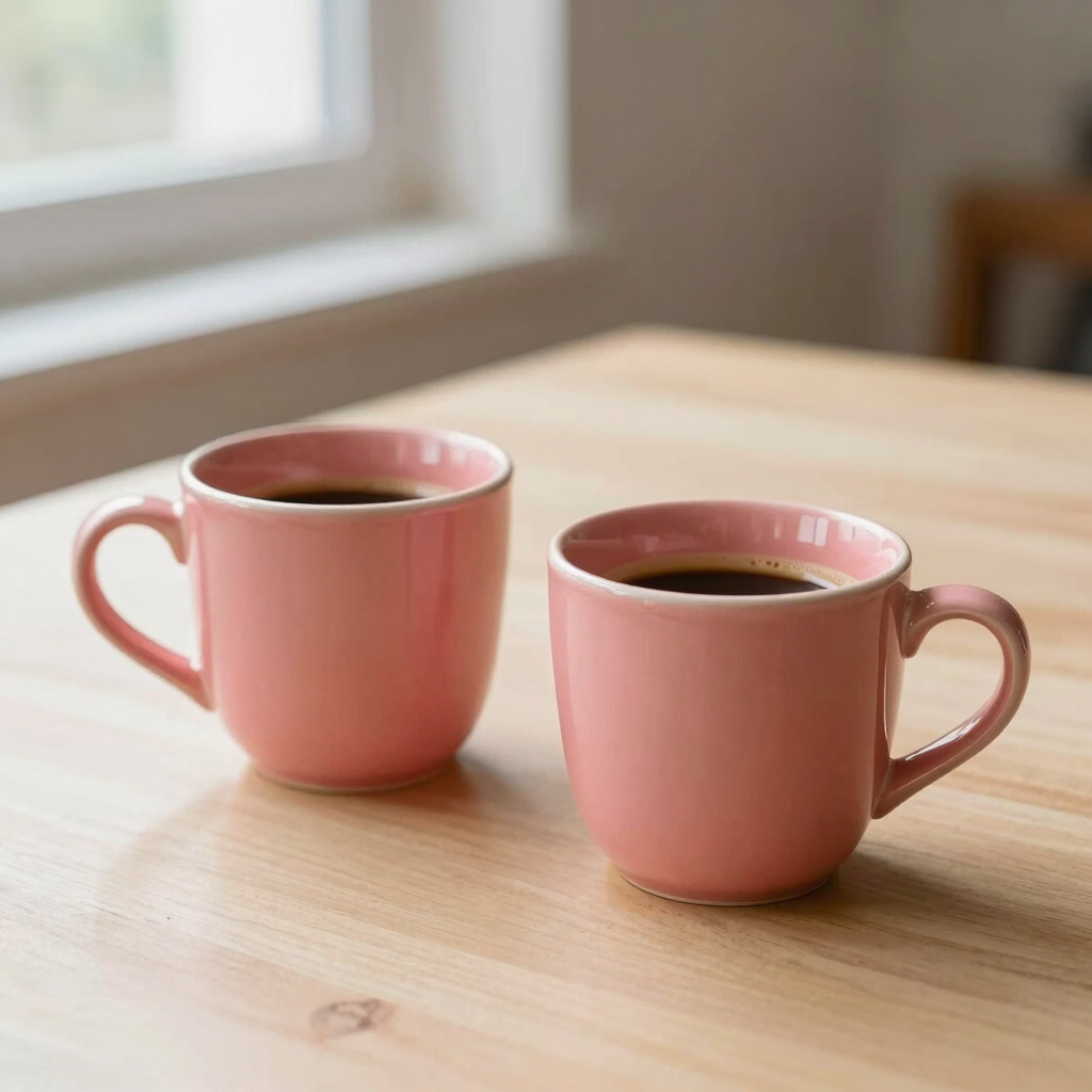 Koraalroze Espresso Set