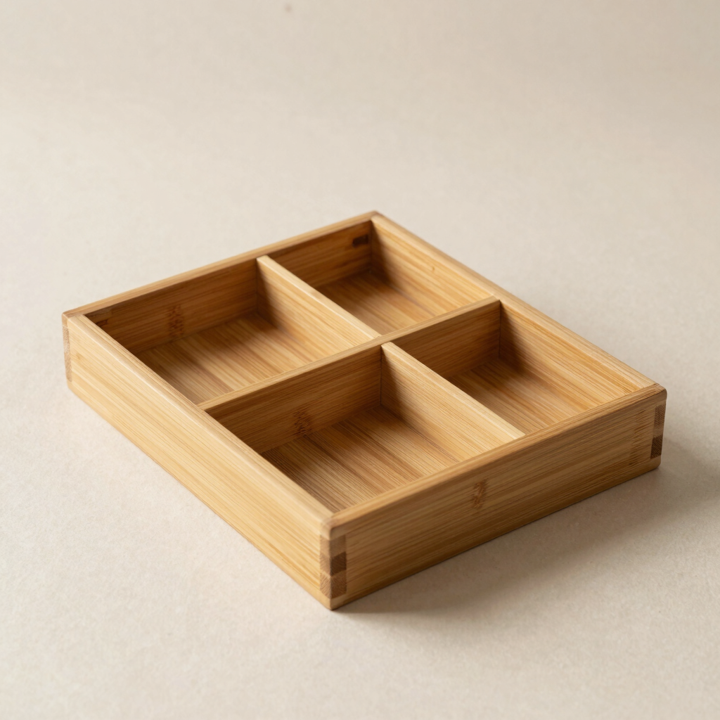 Modular Bamboo Drawer Organizer Tray