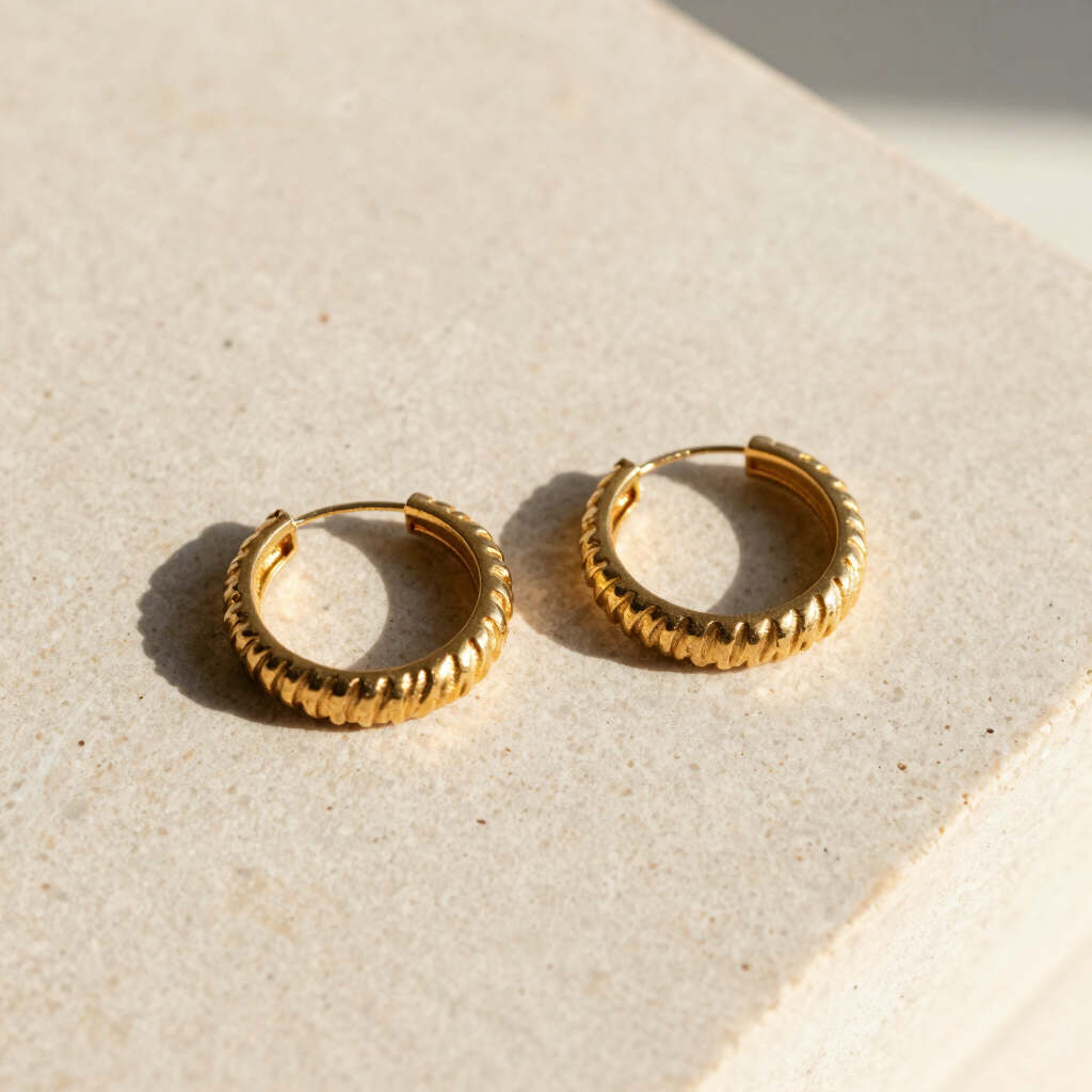 Mira Textured Hoop Earrings