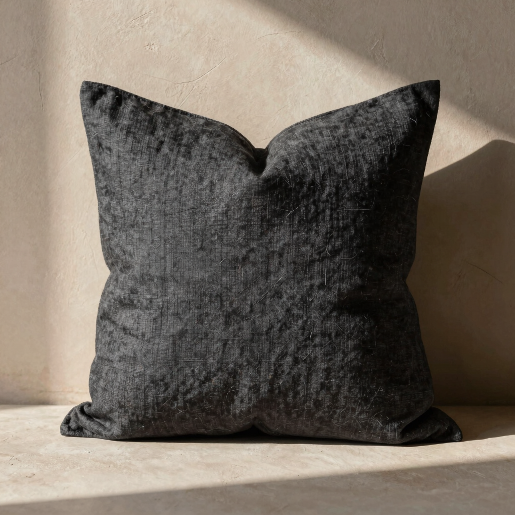 Charcoal Linen Pillow Cover