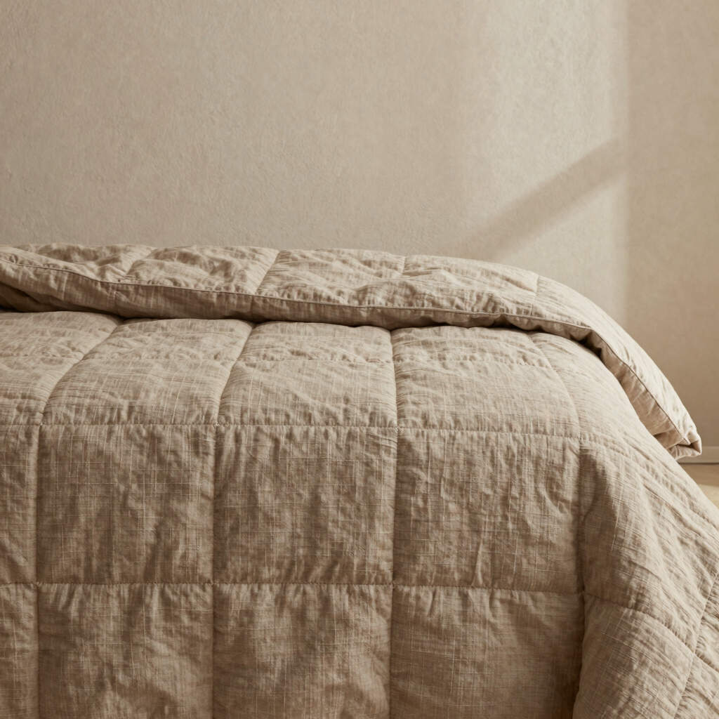 Stitched Flax Bed Quilt