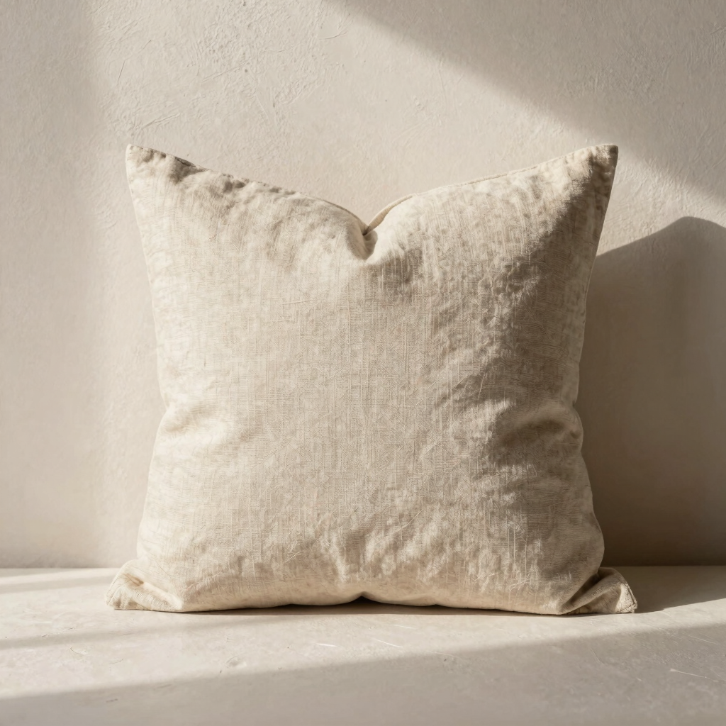 Raw Linen Throw Pillow