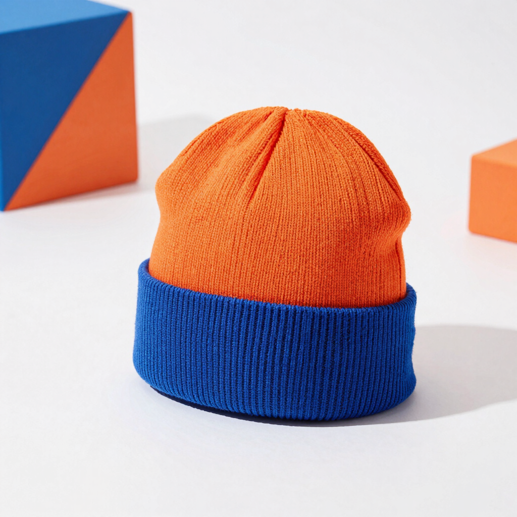 Colorblock Ribbed Knit Beanie