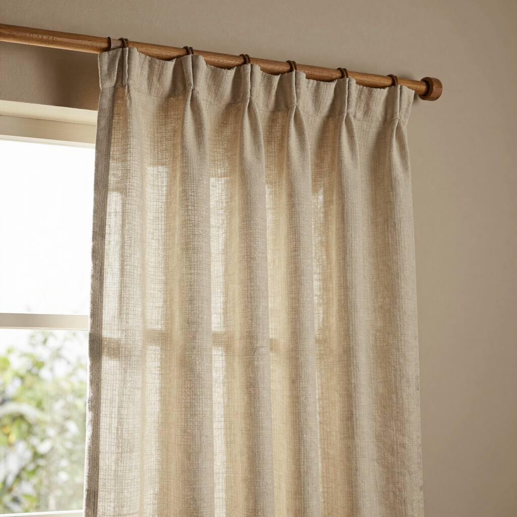 Oatmeal Linen Rod Pocket Curtains