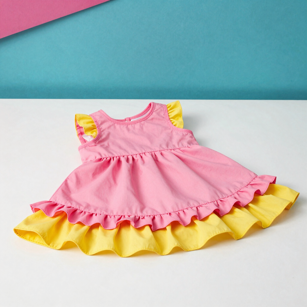 Vestido de Olanes Fresa y Limón