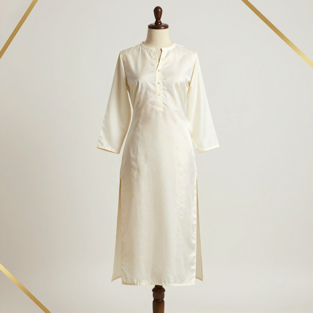 Aurelia Ivory Silk Kurti