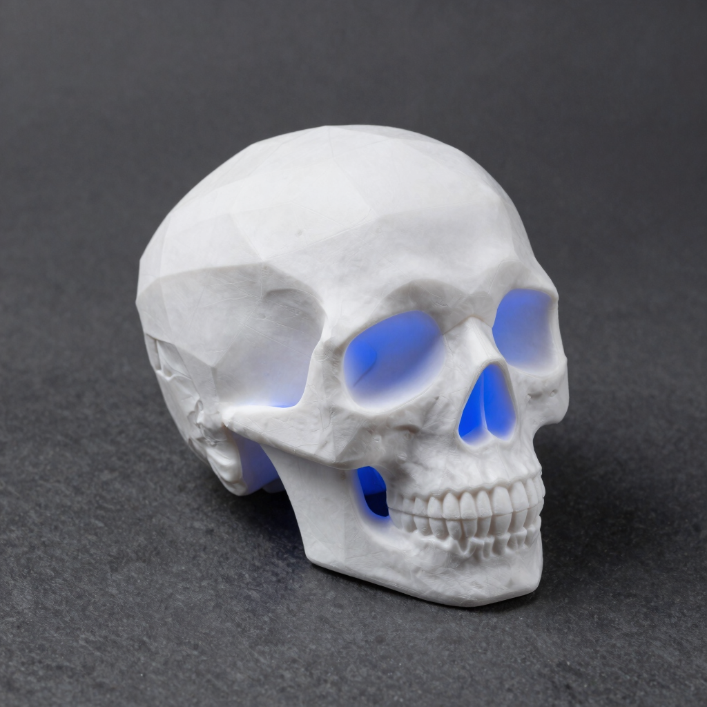 Cyber-Skull Low-Poly Planter