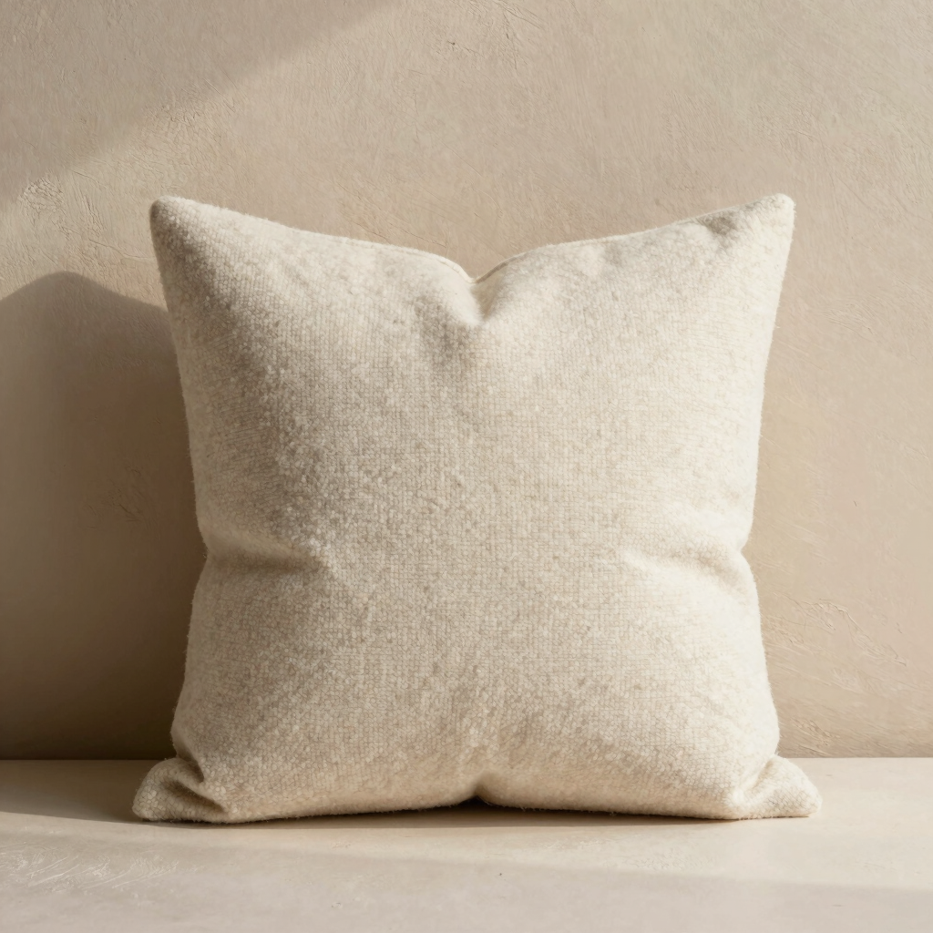Bone Bouclé Pillow Cover